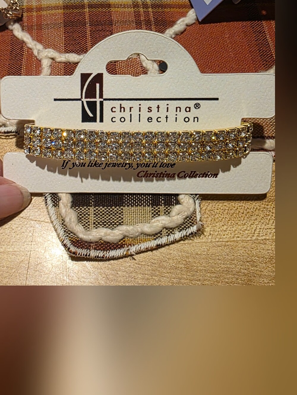 Gold Cubic Zarconia Stretch Tennis Bracelet
